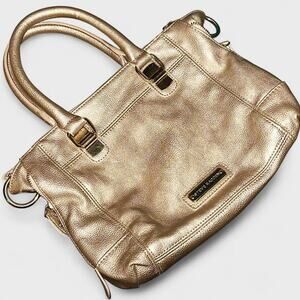 Steve Madden Metallic Gold Y2K Satchel Style Handbag